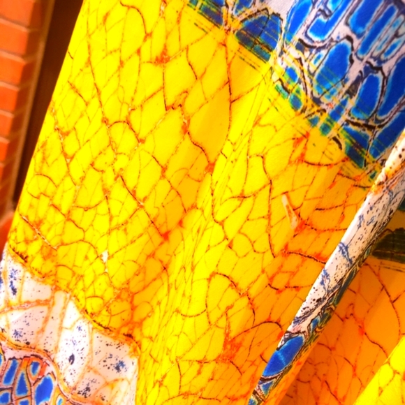 *LAST ONE**MANISH VAID-SILK Geo Prt. Hi-Lo Dress w/Cry.Emb.-NWT-O/S - Picture 4 of 8